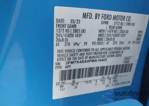 2023 Ford Mustang Mach-E Gt from USA, damaged, VIN 3FMTK4SX4PMA19405